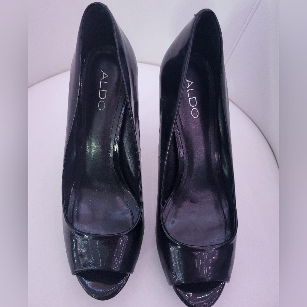 Aldo -black peep toe stilettos